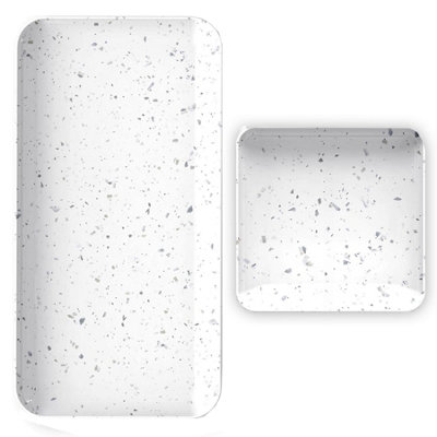 Purely Home Terrazzo Melamine 2 Piece Appetiser & Nibbles Serving Set from B&Q