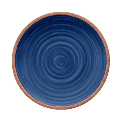 Purely Home Rustic Swirl Indigo Melamine Dinner PlatesSet Of 2 from B&Q