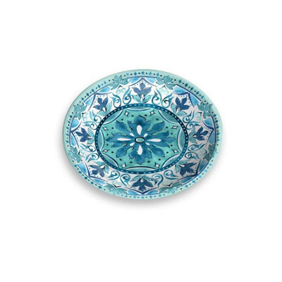 Purely Home Turquoise Medallion Melamine Pet SaucerLow Small Food Bowl For Cats from B&Q
