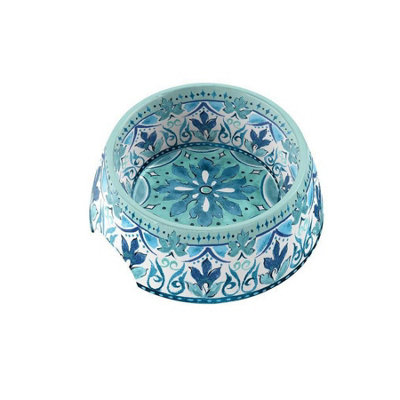 Purely Home Blue Floral Melamine Pet BowlMedium Food Bowl For Dogs from B&Q