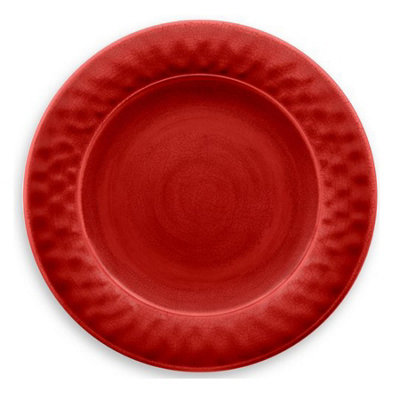 Purely Home Crackle Red Melamine Dinner PlatesSet Of 4 from B&Q