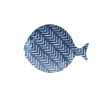 Purely Home Blue Fish Shaped Melamine Pet SaucerLow Small Food Bowl For Cats from B&Q