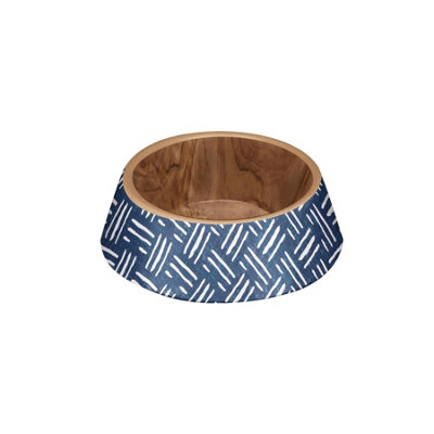 Purely Home Blue Wood Effect Melamine Pet BowlSmall Food Bowl For Dogs from B&Q