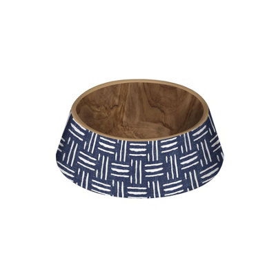 Purely Home Blue Wood Effect Melamine Pet BowlMedium Food Bowl For Dogs from B&Q