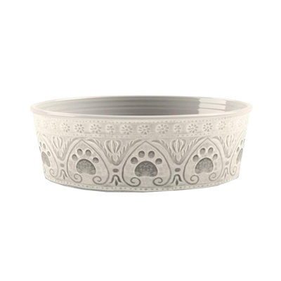 Purely Home Natural Paw Print Melamine Pet BowlLarge Food Bowl For Dogs from B&Q