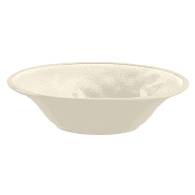 Purely Home Crackle Cream Melamine Low BowlsSet Of 8 from B&Q