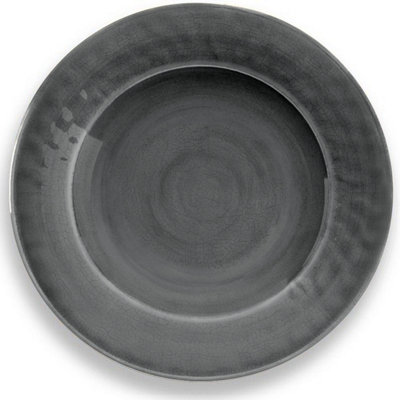 Purely Home Crackle Grey Melamine Dinner PlatesSet Of 4 from B&Q