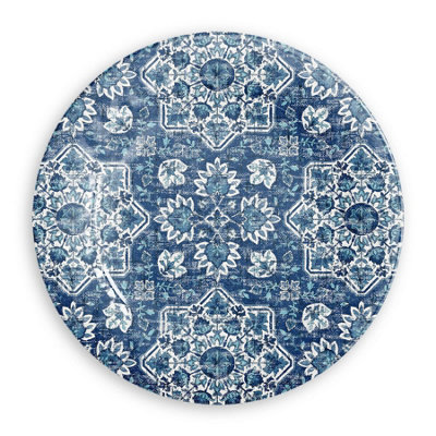 Purely Home Atlantic Blue Melamine  Dinner PlatesSet Of 4 from B&Q