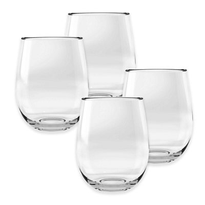 Purely Home Acrylic Stemless Wine TumblerPlastic Picnic Camper GlassesSet Of 4 from B&Q