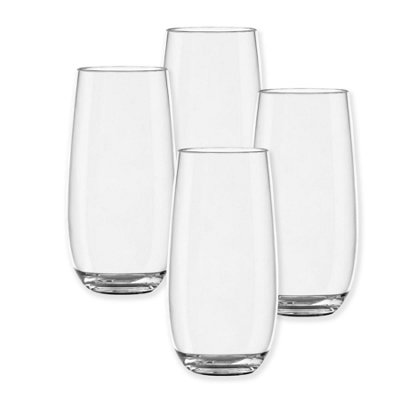 Purely Home Acrylic Highball Drinking Cup - Plastic Picnic Camper Glasses - Set Of 4