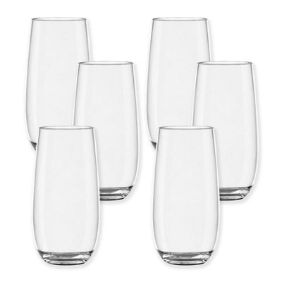 Purely Home Acrylic Highball Drinking Cup - Plastic Picnic Camper Glasses - Set Of 6