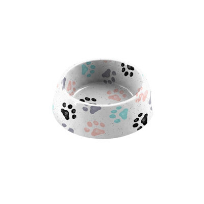 Purely Home Retro Paw Print Melamine Pet BowlSmall Food Bowl For Dogs from B&Q