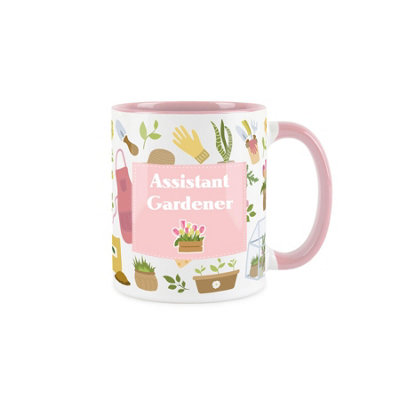 Purely Home Assistant Gardener MugGardening White & Pink Coffee/tea Gift 11Oz from B&Q