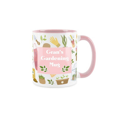 Purely Home Grans Gardening MugGardening White & Pink Coffee/tea Gift 11Oz from B&Q