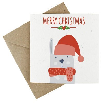 EasyEco Easy Eco Wildflower Christmas Bunny CardsEco-Friendly And PlantablePack Of 10 from B&Q