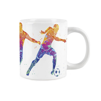 Purely Home Extra Large Big Football Mug Themed Abstract Paint Effect - Jumbo White Coffee/tea Gift For Sports Lovers