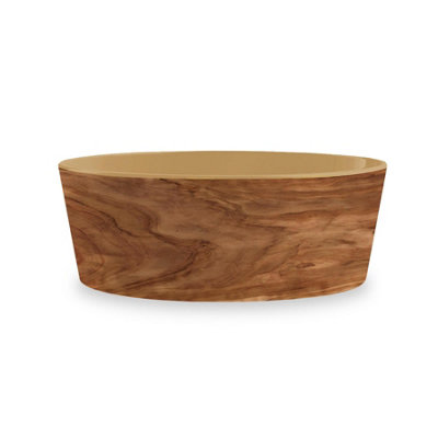 Purely Home Wood Effect Sand Melamine Pet BowlLarge Food Bowl For Dogs from B&Q