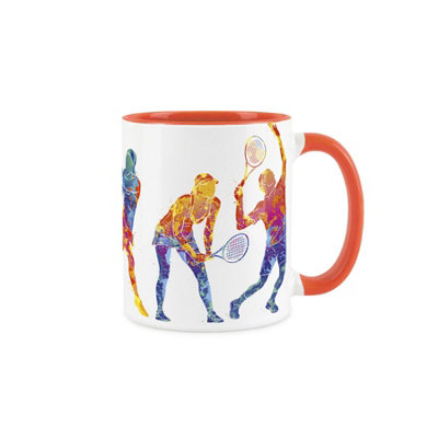 Purely Home Tennis Themed Abstract Paint EffectOrange Mug Coffee/tea Gift For Sports Lovers from B&Q