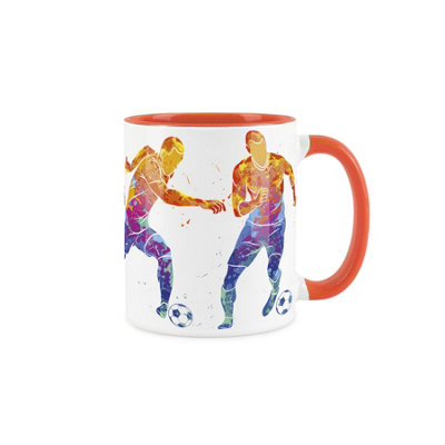 Purely Home Football Themed Abstract Paint EffectOrange Mug Coffee/tea Gift For Sports Lovers from B&Q
