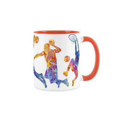Purely Home Basketball Themed Abstract Paint EffectOrange Mug Coffee/tea Gift For Sports Lovers from B&Q