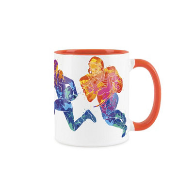 Purely Home American Football Themed Abstract Paint EffectOrange Mug Coffee/tea Gift For Sports Lovers from B&Q