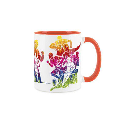 Purely Home Rugby Themed Abstract Paint EffectOrange Mug Coffee/tea Gift For Sports Lovers from B&Q