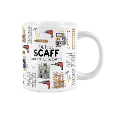 Purely Home Extra Large Big Scaffolder Mug Fun Trades GiftJumbo White Coffee/tea Present from B&Q