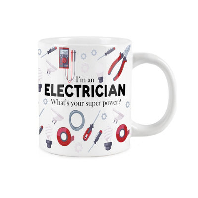 Purely Home Extra Large Big Electrician Mug Fun Trades GiftJumbo White Coffee/tea Present from B&Q
