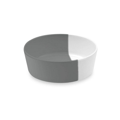 Purely Home Two-Tone Grey Melamine Pet BowlMedium Food Bowl For Dogs from B&Q