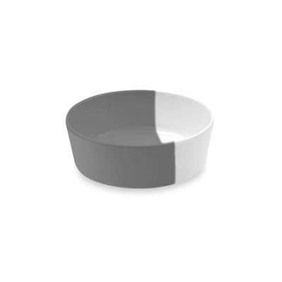 Purely Home Two-Tone Grey Melamine Pet BowlSmall Food Bowl For Dogs & Cats from B&Q
