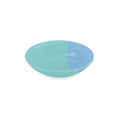 Purely Home Two-Tone Blue Melamine Pet SaucerLow Small Food Bowl For Cats from B&Q
