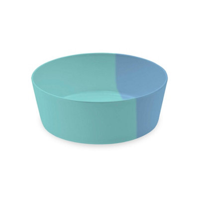 Purely Home Two-Tone Blue Melamine Pet BowlLarge Food Bowl For Dogs from B&Q