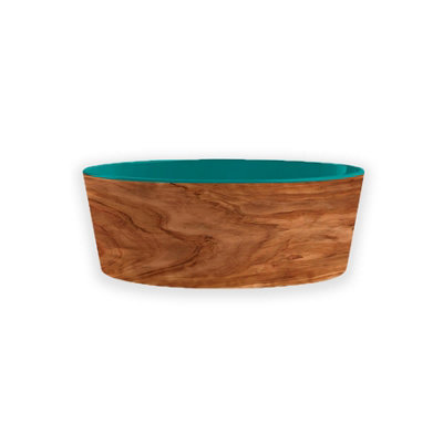 Purely Home Wood Effect Teal Melamine Pet BowlMedium Food Bowl For Dogs from B&Q
