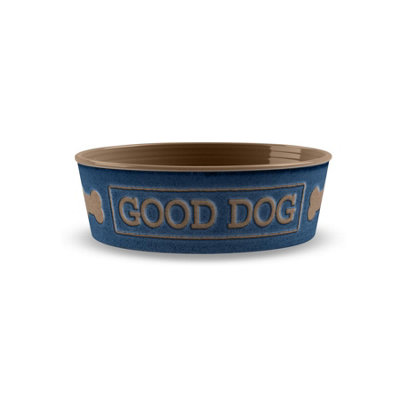 Purely Home Indigo Good Dog Melamine Pet BowlMedium Food Bowl For Dogs from B&Q