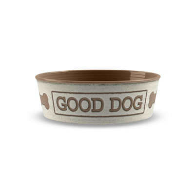 Purely Home Natural Good Dog Melamine Pet BowlMedium Food Bowl For Dogs from B&Q