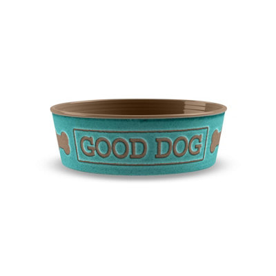 Purely Home Teal Good Dog Melamine Pet BowlMedium Food Bowl For Dogs from B&Q