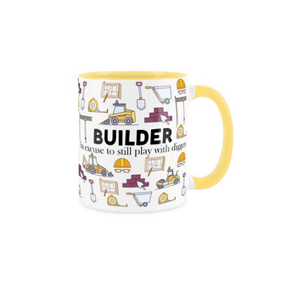 Purely Home Builder Mug Fun Trades GiftWhite Coffee/tea Present from B&Q