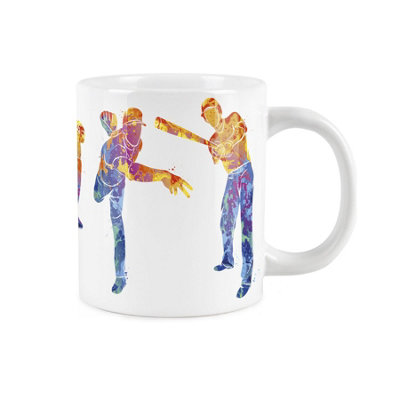 Purely Home Extra Large Big Baseball Mug Themed Abstract Paint EffectJumbo White Coffee/tea Gift For Sports Lovers from B&Q