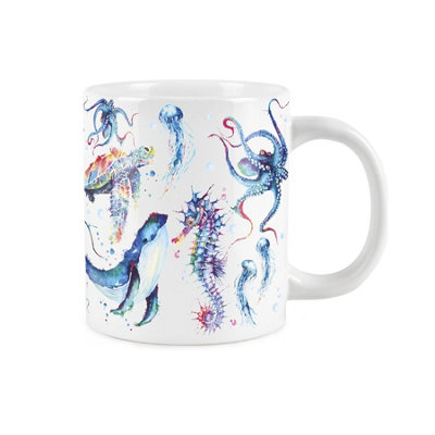 Purely Home Extra Large Bug Sealife Mug Aquatic Under The SeaJumbo White Mug Coffee/tea Gift from B&Q