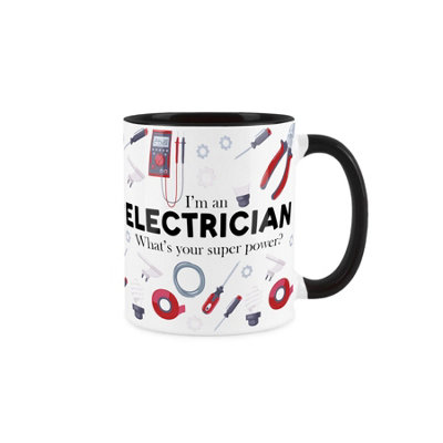 Purely Home Electrician Mug Fun Trades GiftWhite & Black Coffee/tea Present from B&Q