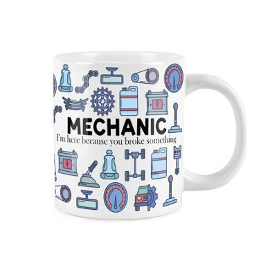 Purely Home Extra Large Big Mechanic Mug Fun Trades GiftJumbo White Coffee/tea Present from B&Q