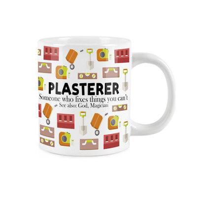 Purely Home Extra Large Big Plasterer Mug Fun Trades GiftJumbo White Coffee/tea Present from B&Q