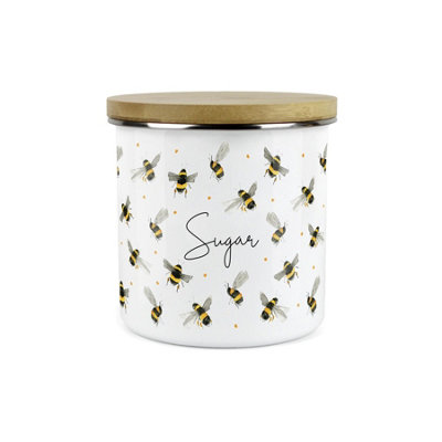 B&Q - Purely HomeScattered BeesSugar CanisterKitchen Storage Jar (Large)