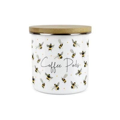 B&Q - Purely HomeScattered BeesCoffee Pods CanisterKitchen Storage Jar (Large)