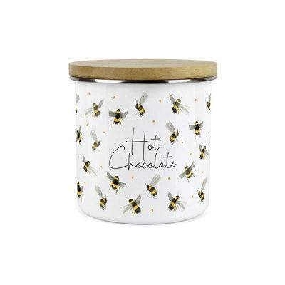 Purely HomeScattered BeesHot Chocolate CanisterKitchen Storage Jar (Large) from B&Q