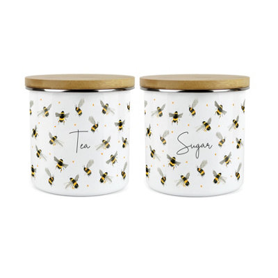 Purely HomeScattered BeesTea & Sugar CanistersKitchen Storage Jar (Large) from B&Q