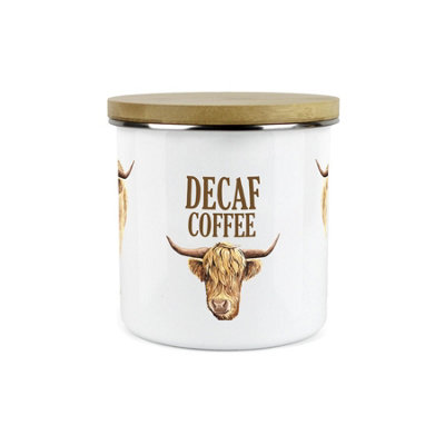 Purely HomeHighland CowDecaf Coffee Canister Kitchen Storage Jar (Large) from B&Q