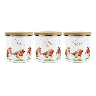 Purely HomeRobinsTeaCoffee & Sugar Canisters Kitchen Storage Jars (Large) from B&Q