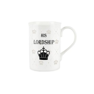 Purely Home His Lordship Novelty MugBone China White Cup Coffee/tea Present Gift from B&Q