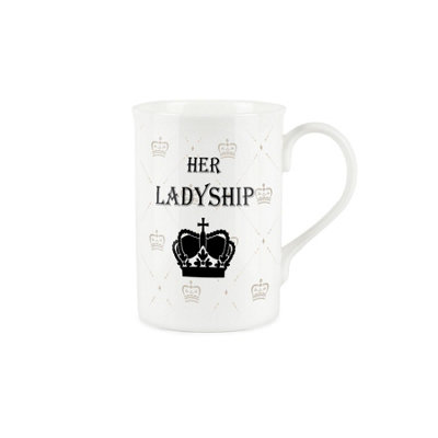 Purely Home Her Ladyship Novelty MugBone China White Cup Coffee/tea Present Gift from B&Q